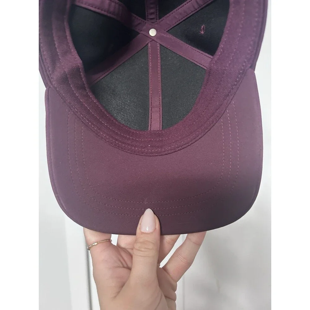 Lululemon Woman Baller Hat Embroidered Maroon Adjustable Embroidered Summer